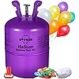 13.4L Helium Tank for Balloons at Home Balloon Pump Kit Up to 50 Assorted Latex Balloons White Curling Ribbon and Balloon Tie Tool (1 Tank)