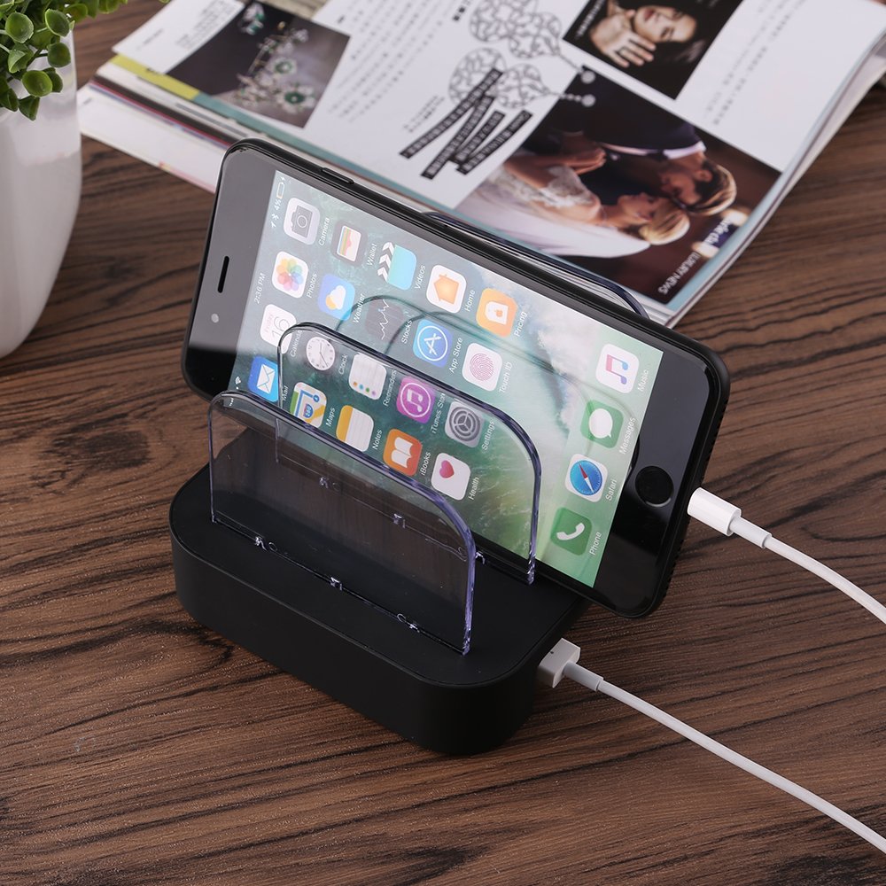 Mbuynow Estación de carga USB, 3 Puertos USB Multi-Cargador Universal 2.4A Tecnología de carga rápida para teléfonos inteligentes Tablets Galaxy Nexus y más