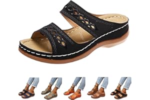 WILLISOS Orthopedic Sandals for Women Dressy Summer Comfortable Walking Sandals with Arch Support Platform Wedge Slides Shoes