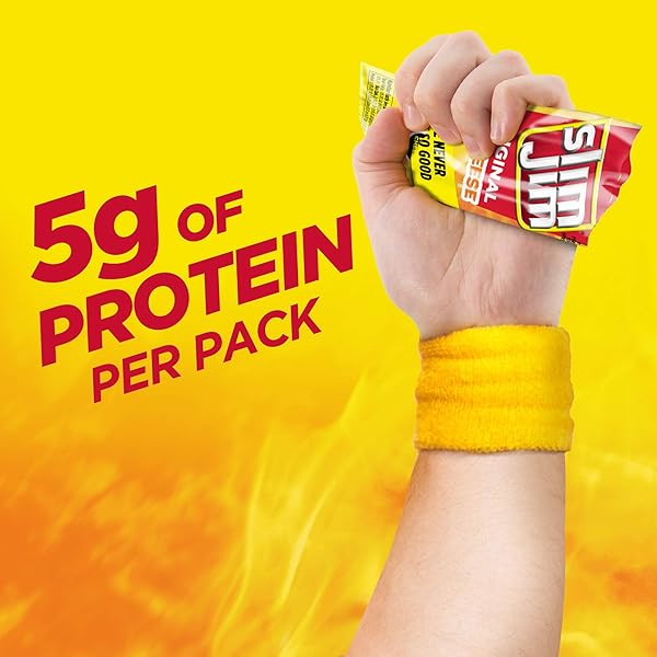 SLIM JIM BEEF ‘N CHEESE SMOKED MEAT STICKS, ORIGINAL FLAVOR, 5G PROTEIN PER SERVING, SNACK SIZE, EASTER BASKET STUFFER, 0.9 OZ. (10 COUNT)