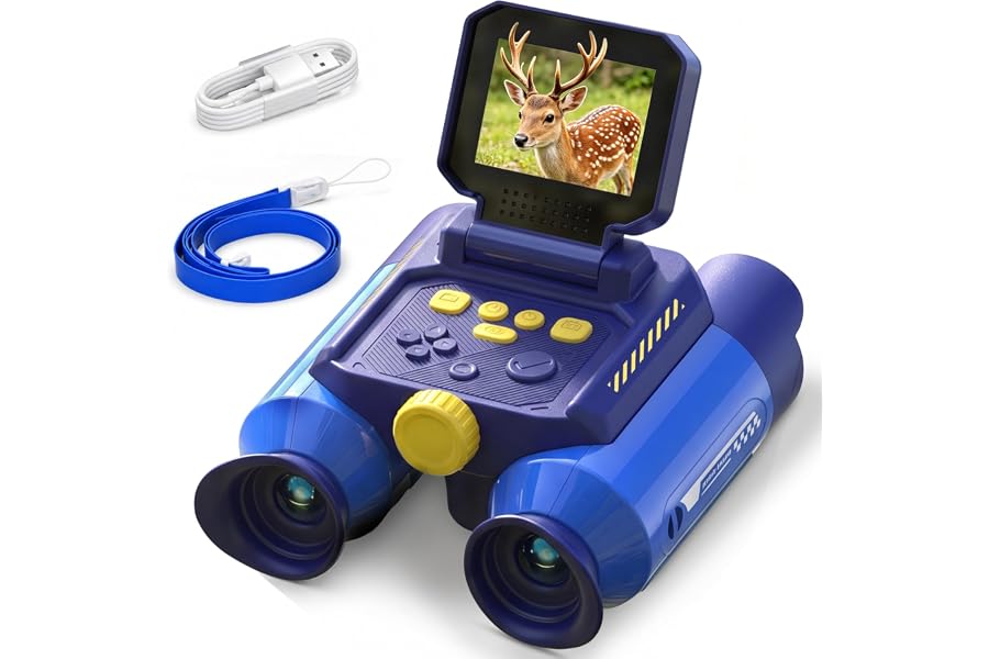 Binoculars for Kids with Night Vision Camera, 2.4 IPS Screen Kids Telescope | 10X Optical Zoom Magic Adventures Binoculars, 4
