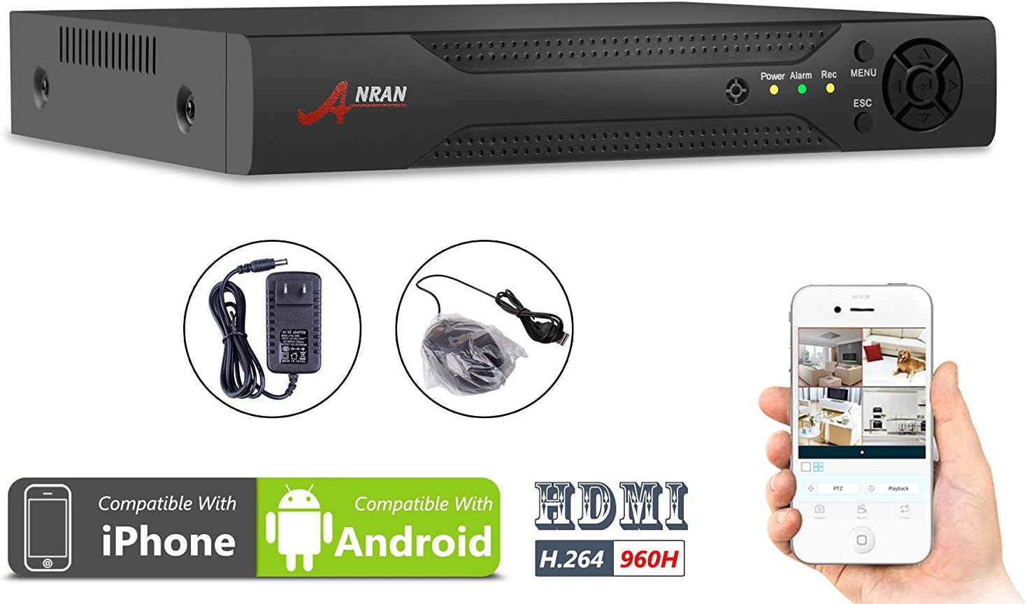 Security Video Recorder Surveillance Camera DVR, ANRAN 8CH