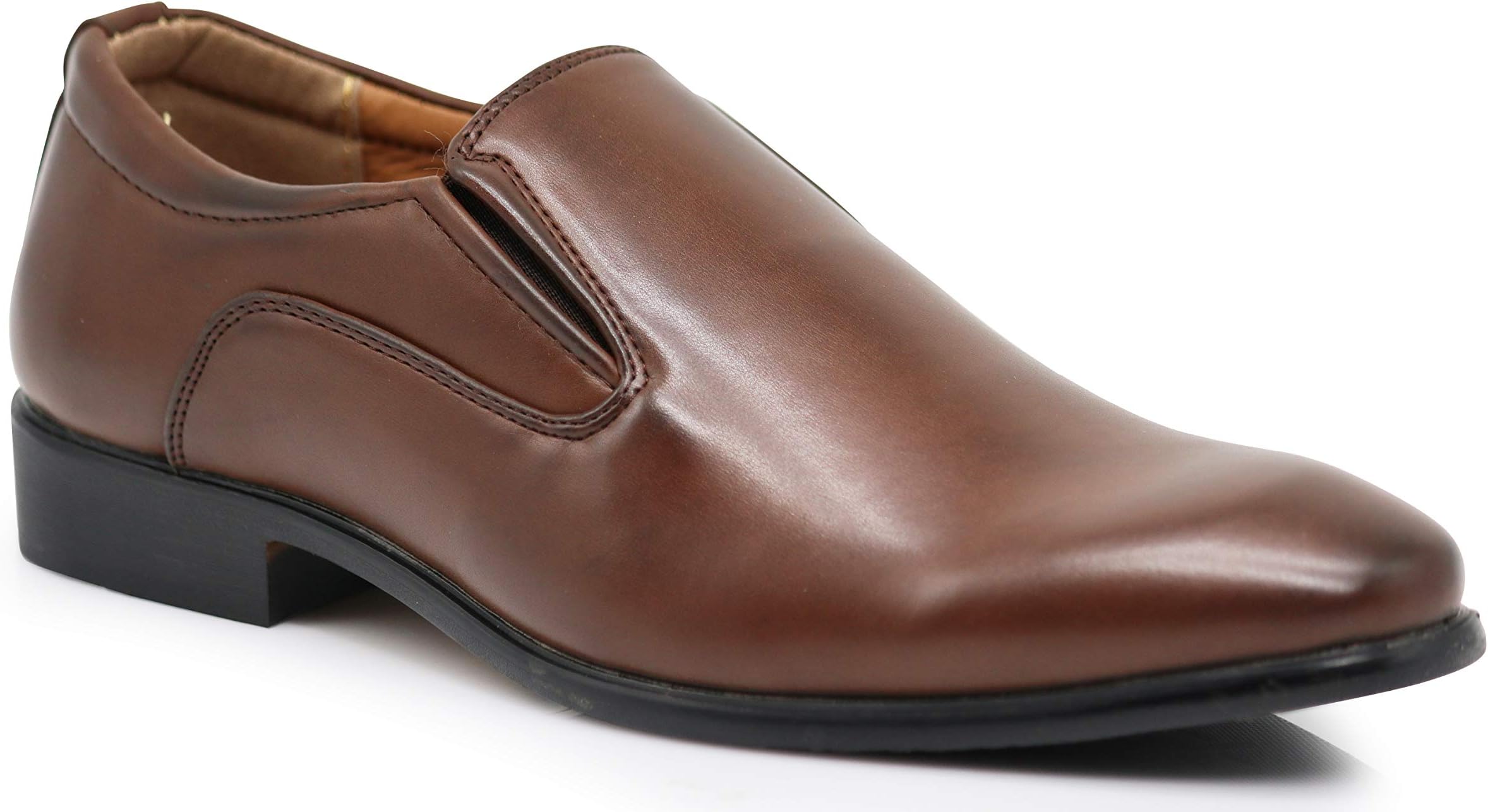 LK02 Men Dress Loafers Elastic Slip on Formal Round Toe Business Designer Shoes