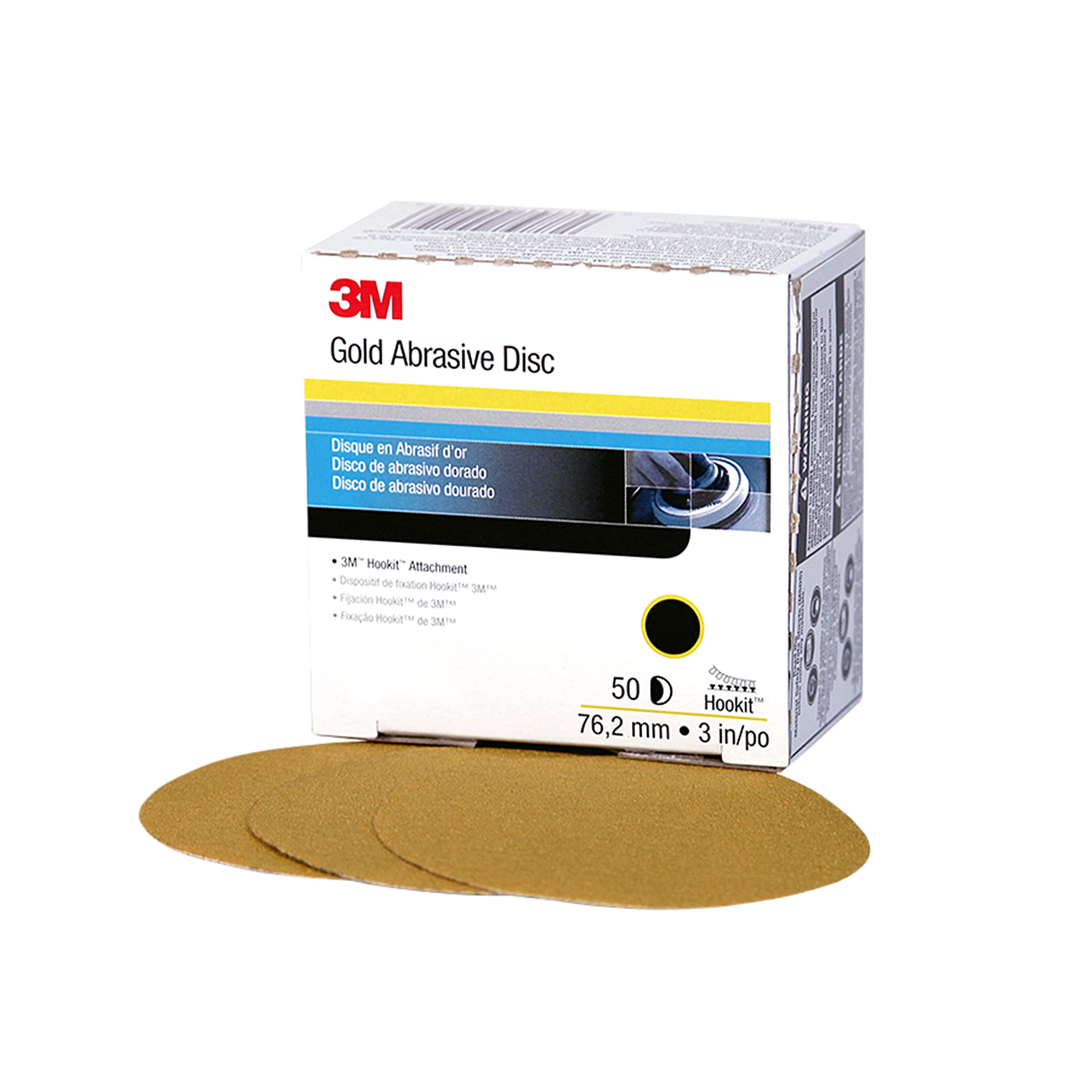 3M Hookit Gold Disc 216U, 00916, 3 in, P500 Grade, 50 Discs, Automotive Abrasive Discs (Packaging May Vary) — image 1