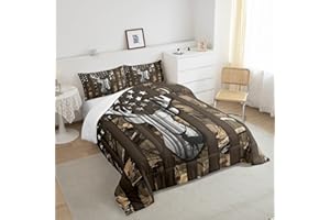 CASTLE FAIRY Camo American Flag King Size Comforter Sets for Kids,Deer Antlers Brown Camouflage Bedding Flags for Room Teens,Wild Animal Hunting Farm Branches Leaves Stars Stripes USA Flag Down Comforter