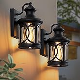 Laplusbelle 2-Pack Outdoor Wall Lights, Porch Lights, Waterproof Outdoor Wall Sconce, Exterior Light Fixtures Matte Black wit