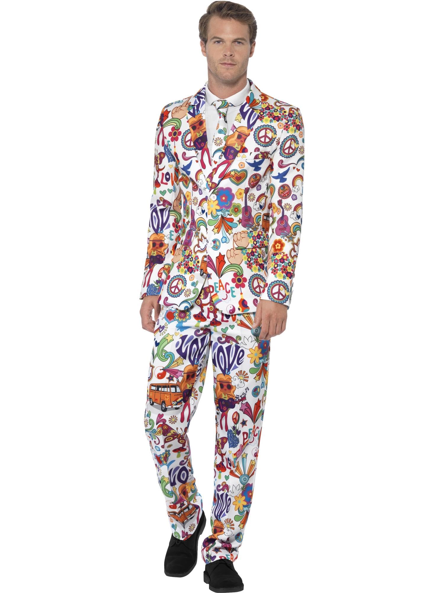 Smiffys Groovy Suit, Multi-colour, XL - Size 46inches-48inches