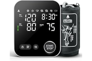 FOTOSY Blood Pressure Monitor Upper Arm Blood Pressure Monitors for Home Use Adjustable Cuff 8.7"-16.5" Blood Pressure Machine 2 Users 240 Memory Voice Broadcast LED Backlit Display with Storage Bag Black