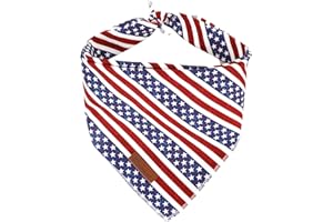 UP URARA PUP 4th of July Dog Bandana, Patriotic Bandana for Small Medium Dog, Cute Patriotic Puppy Bandana, Cotton American Flag Pet Triangle Bid Scarf Kerchief for Girl Boy Dogs or Cats