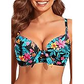 Women Underwire Bikini Swim Top - Push Up Knot Front Swimsuit Top 2025 Bathing Suit Bra