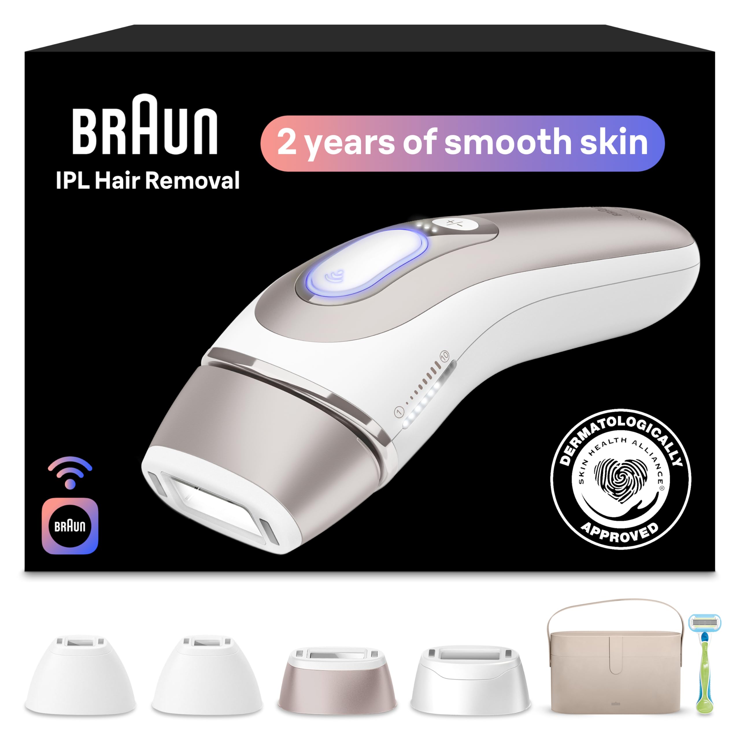 Photo 1 of Braun Smart IPL, Skin i·Expert Pro 7, VOGUE's Best Hair Removal Device, IPL Hair Removal for Women and Men, Permanent Laser Hair Reduction At-Home, World's 1st Smart App, 4 Heads, IPL7387