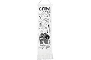 Wee Gallery Nordic Canvas Growth Chart - Wall Hanging Height Chart for Kids Made with Sustainable Organic Fabric - Stylish Child's Room Decoration - (44x13 Inches)