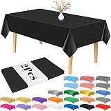 PLULON 2Pcs Black Table Cover 137 x 274 cm PEVA Waterproof Rectangle