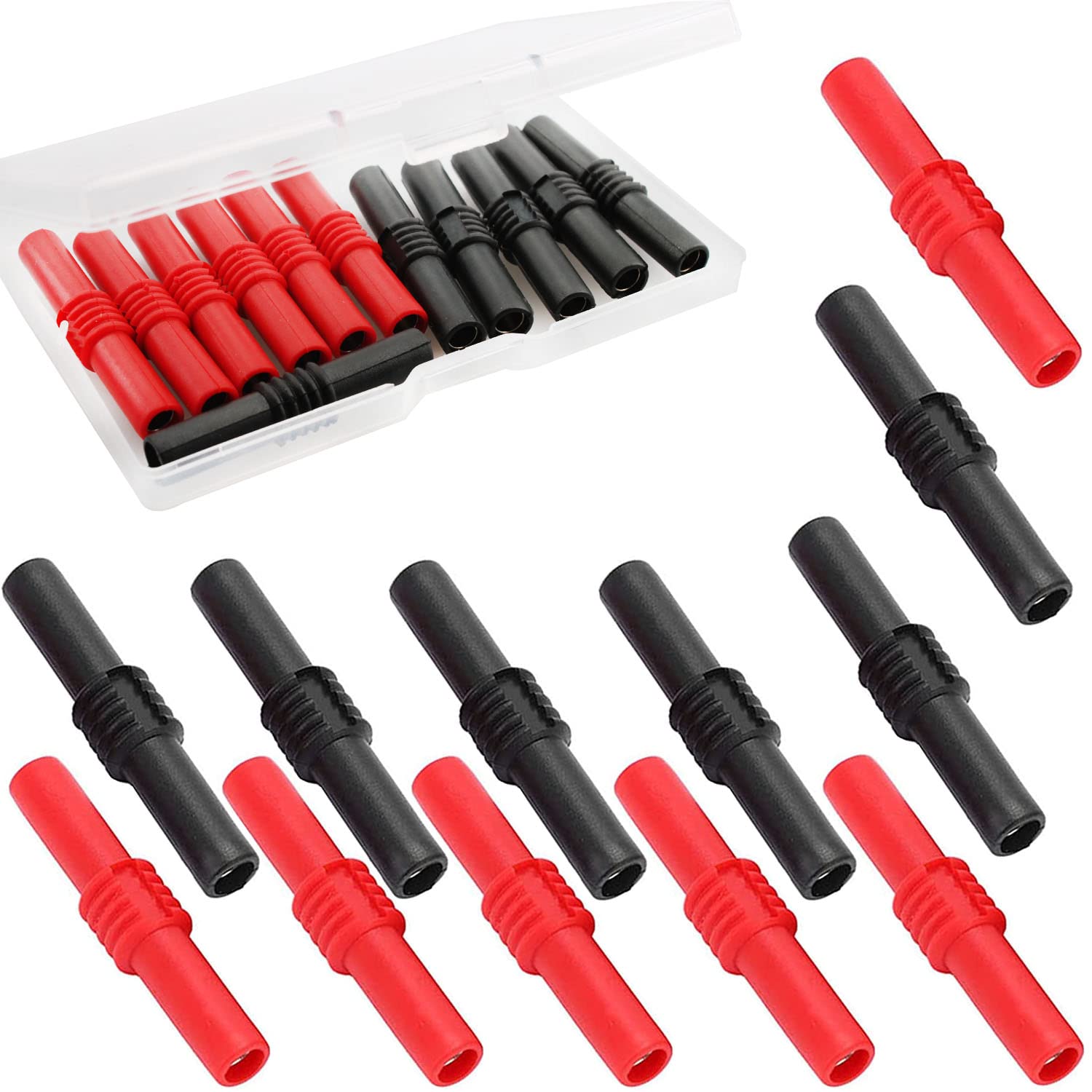 RUNCCI-YUN 12PCS 4mm Banana Plug Coupler Female to Female Insulated Banana Socket Jack Connector for 4mm Banana Plug Extension Adapter Multimeter Speaker