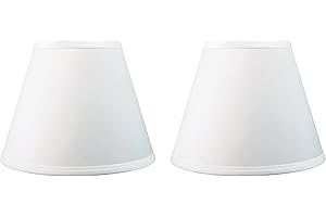 Urbanest Set of 2 Coolie Hardback Lampshade,Faux Silk, 5x9x7", Off White, Spider