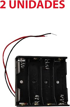 2X Portapilas 4 Pilas 6v Caja de batería para 4 pilas AA 6V: Amazon.es: Electrónica