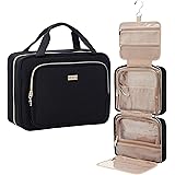 NISHEL 4 Sections Hanging Travel Toiletry Bag Organizer, Water Resistant Large Makeup Cosmetic Case for Bathroom Shower