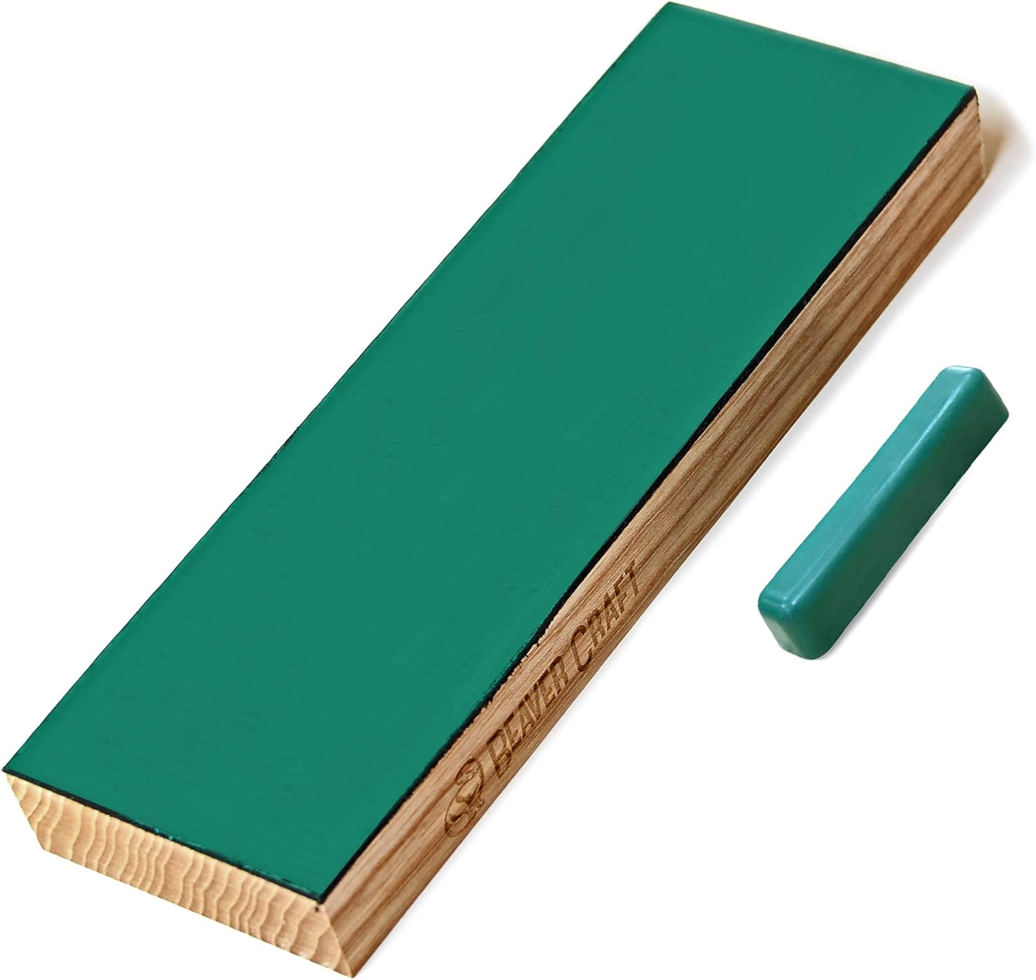 BeaverCraft Leather Strop for Knife Sharpening, Stropping Leather with Polishing Compound