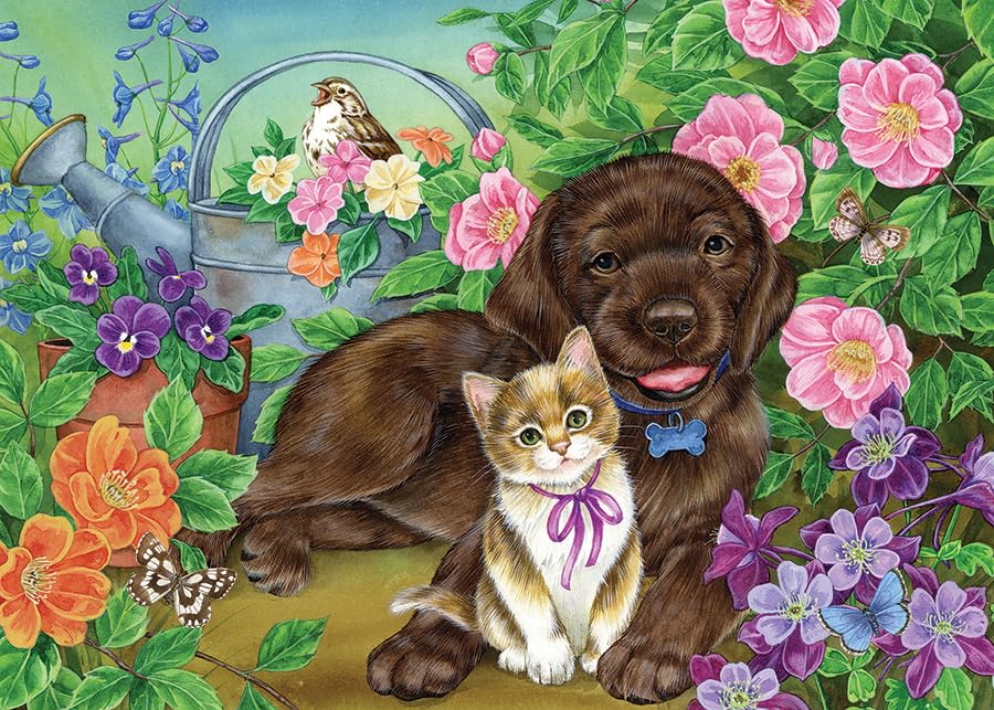 Cobble Hill - 35 Piece Jigsaw Puzzle - Calico and Chocolate - Perfect For Both Older & Younger Puzzlers - Ideal For Travel - Delightful Gift Idea