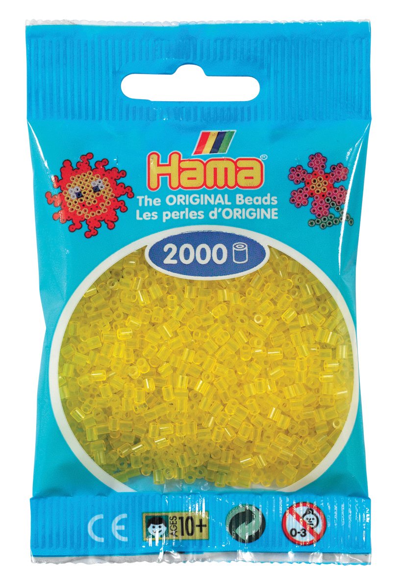 Hama 501-16 - Mini Beads - Pack of 2,000 Small Beads Diameter 2.5 mm - Transparent Green