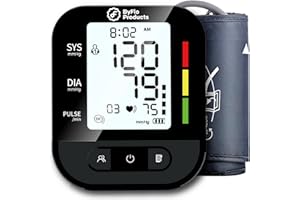 ByFloProducts Blood Pressure Monitor for Home Use – Digital Heart Rate Monitor with Backlit LCD Screen, Includes Blood Pressu