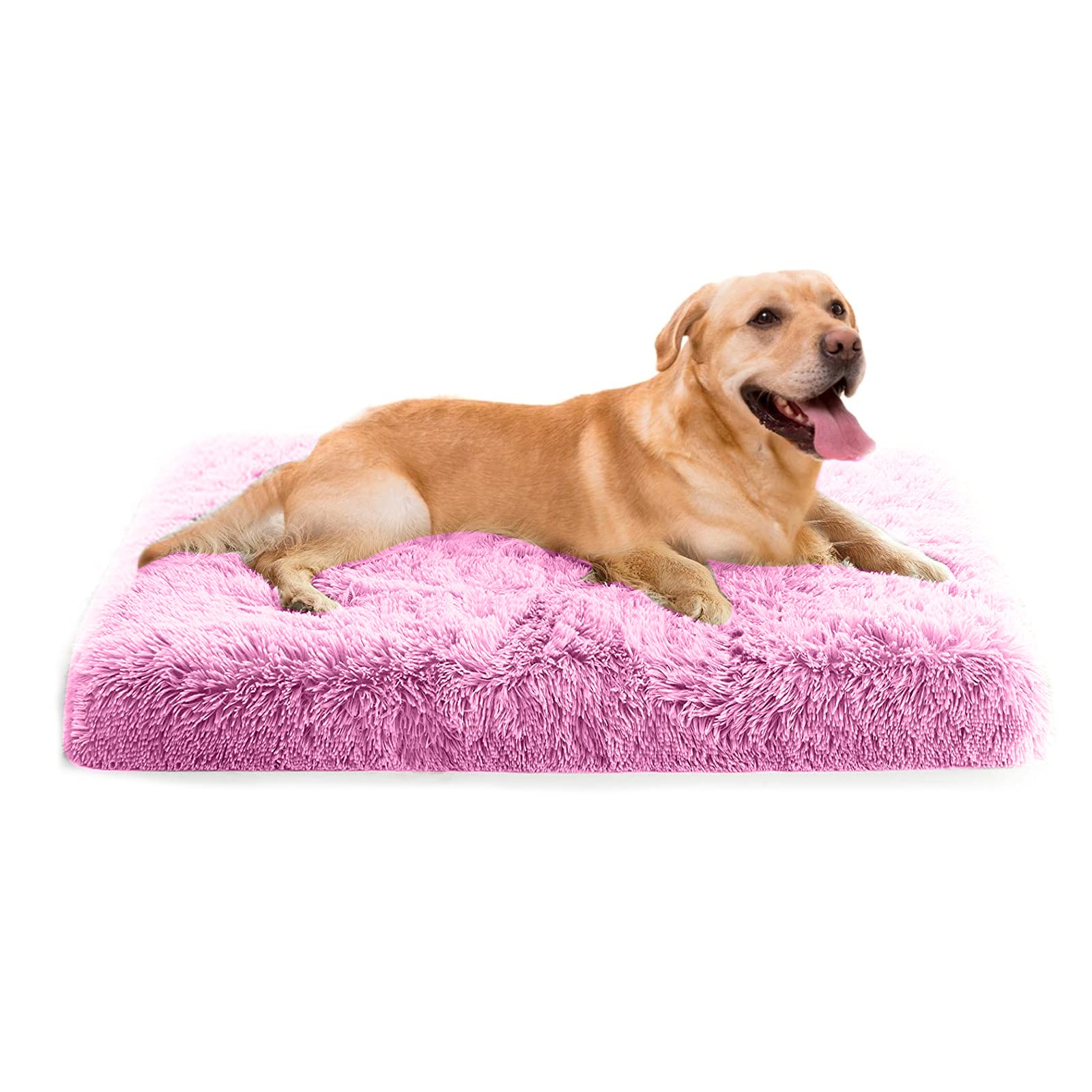 PETCUTE Dog Crate Mattress,Egg Crate Orthopedic Calming Pet Bed with Washable Removable Cover, Deluxe Plush Dog Mat with Anti-Slip Bottom,Ultra Soft Fluffy Pet Pillow Cushion,M