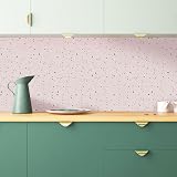 WALPLUS 24 Pack 15cm Rose Pink Silver Terrazzo Tile Stickers Peel & Stick view 2