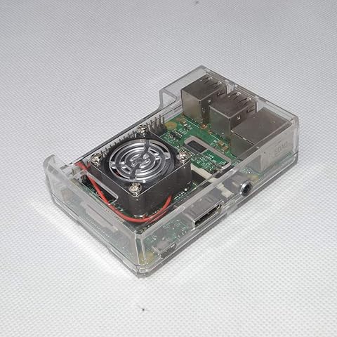 SNOWINSPRING Estuche Protector de Abs Soporte La Instalación del Ventilador para Raspberry Pi 2B / 3B / 3B + (Transparente)