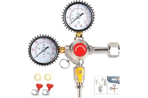 Imaictuu CO2 Regulator Beer Regulator CGA-320 Kegerator Regulator CO2 Beer Keg Regulator with 0-55PSI Working Pressure,CO2 Keg Pressure Regulator for Home Brewing