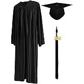 GraduationMall Shiny Graduation Cap and Gown with 2026 Tassel for High School and Bachelor