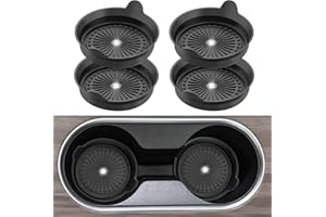 YESCOO Black Car Coasters Set of 4, Non-Slip Bling Car Cup Coaster Car Accessories Interior, Silicone Coasters for Drinks, Cup Holder Coasters for Car SUV Truck Boat