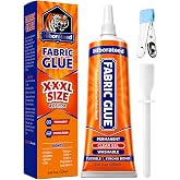 120 ML Fabric Glue Permanent for Clothing Repair, Washable, Dry Clear | no-sew fabric repair kits include craper &amp; clamp for Patch, Clothes, Sewing, Denim, Leather, Polyester, Flannel, Cotton
