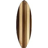 Totally Bamboo Rock & Branch Series Shiplap Surfboard Shaped Wood Serving and Cutting Board | Great for Wall Art
