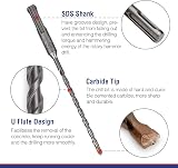 WORKPRO 8-Piece SDS Plus Drill Bit Set Carbide Tips Case 110/160 mm Mix view 5
