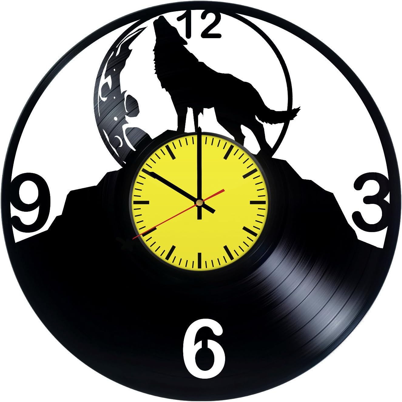 Amazoncom Wolf Pictures Vinyl Record Wall Clock Get Unique Bedroom Or Kitchen Wall Decor Gift Ideas Men And Women Cool Unique Modern Art Design Home Kitchen