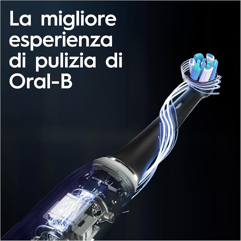 iO 10 Spazzolino Elettrico, 3 Testine di Ricambio, Custodia, Nero