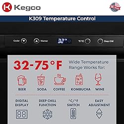 Kegco HBK309B-3 Kegerator, No Kegs, Black