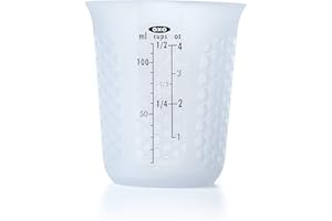 OXO Good Grips Mini Squeeze & Pour Silicone Measuring Cup with Stay-Cool Pattern, Clear