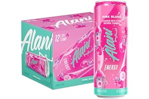 Alani Nu PINK SLUSH, Sugar Free, Low Calorie Energy Drinks, 200mg Caffeine, Biotin, B Vitamins, Zero Sugar, 10 Calories, 12 Fl Oz Cans, 12 Pack