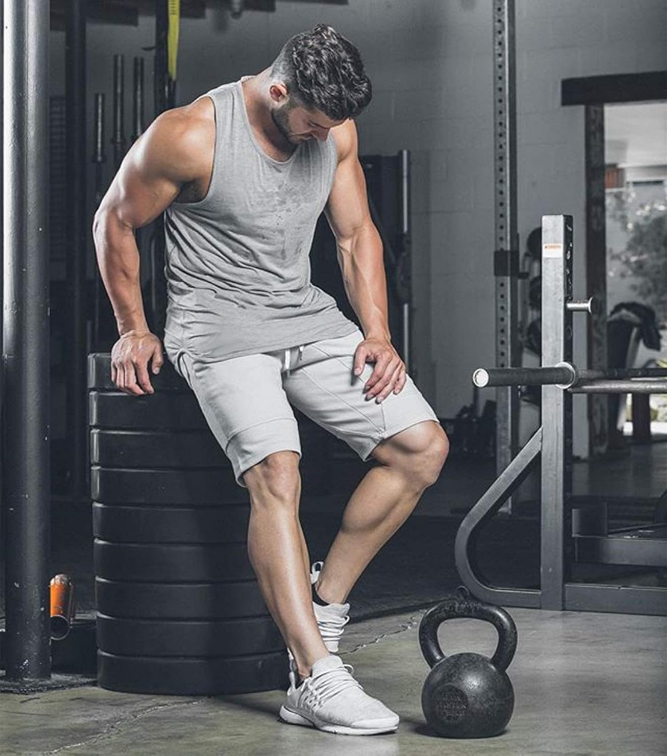 COOFANDY Men's 3 Pack Quick Dry Workout Tank Top Gym Muscle Tee Fitness Bodybuilding Sleeveless T Shirt: Clothing