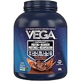 Vega Sport Vegan Protein Powder + Recovery - 30g Plant Based Protein per Serving, Chocolate, 45 Servings, 5g BCAAs, Probiotic