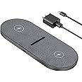 Dual 20W Wireless Charging Pad, 2 in 1 Fast Wireless Charge Mat with Adapter Compatible with iPhone 15 14 13 12 11 Pro max XS