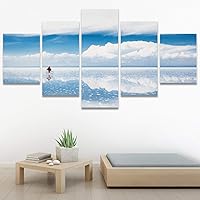 SIGNWIN 5 Panel Canvas Wall Art Modern Art Contemporary Landscape Multicolor Photography Relax/Calm Sky for Home Decorations Ready to Hang - 60