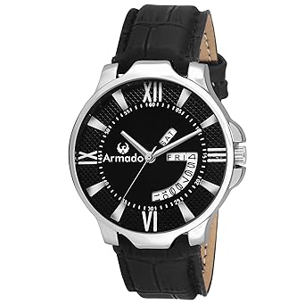 AR-043-BLK Day and Date Series Analogue Black DIal Mens Watch