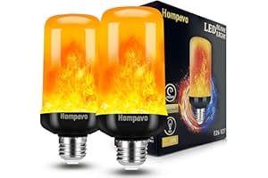Hompavo 【Upgraded】 LED Flame Light Bulbs, 4 Modes Flickering Light Bulbs with Upside Down Effect, E26/E27 Flame Bulb for Halloween Christmas Party Patio Porch Home Indoor & Outdoor Decorations - 2