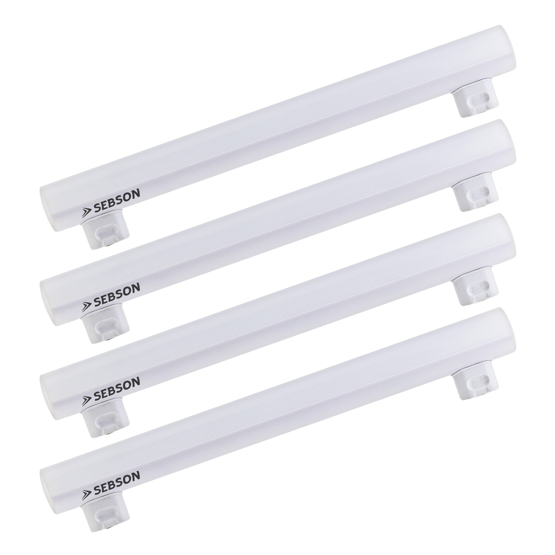 SEBSON S14S LED Light Bulb 4W Warm White 3000K 30cm Length - 4 Pack - 35W Replacement for Light Bulb, 400lm, 150º Beam Angle, not dimmable - Tube Lamp ø30 x 300mm