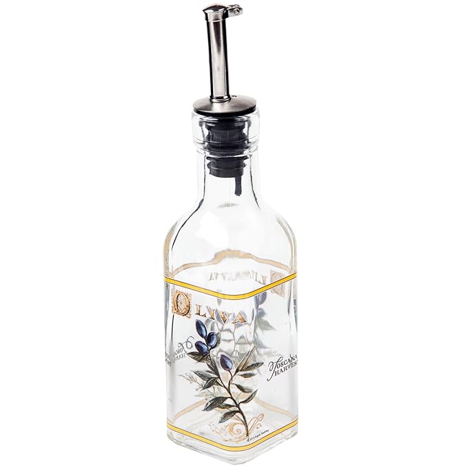 Italian Designed Glass Olive Oil Bottle with Pouring Spout 180ml Amazon.co.uk Kitchen & Home