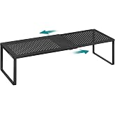 SONGMICS Spice Rack, Expandable Kitchen Countertop Shelf, Steel, Set of 1 | Cupboard Organizer, Space-Saving, Tabletop, Matte Black, BEQUE Collection UKCS007B01