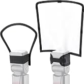 waka Flash Diffuser Reflector Kit - Bend Bounce Flash Diffuser Silver/White | Reflector for Speedlight, Universal Mount for Canon, Nikon, etc.