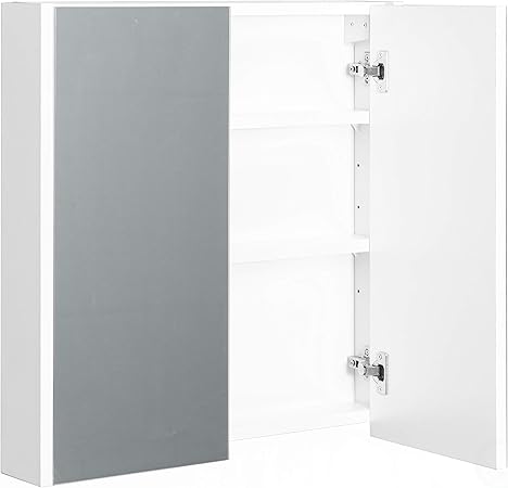 Amazon De Basicwise Qi003674 Badezimmerschrank Mit Spiegeltur 2 Ablagen Weiss